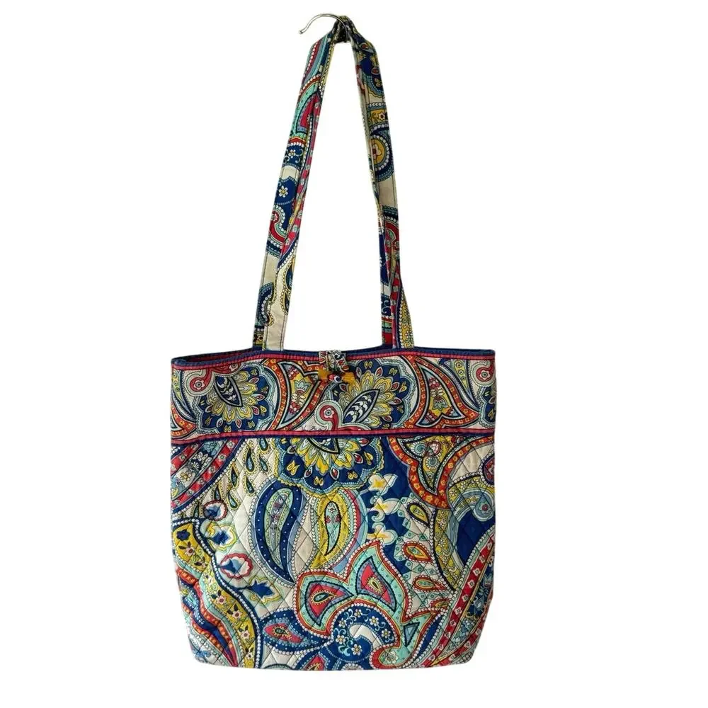 Vera Bradley Shoulder Bag Wallet Set Marina Paisley Quilted Retired Print Purse - Picture 2 of 11